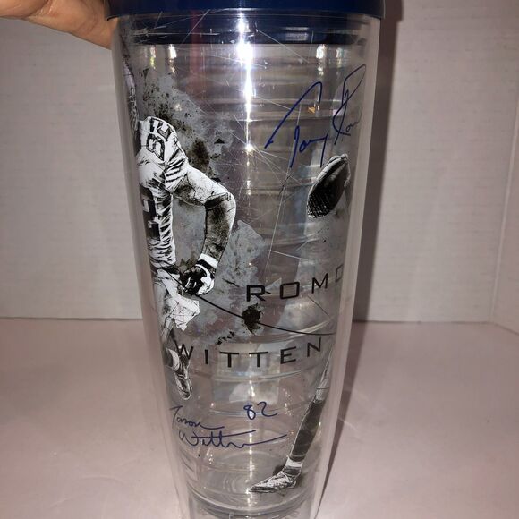 New Tony Romo Jason Whitten Dallas Cowboys Tritan USA 26 oz Tumbler NFLPA - Picture 2 of 8